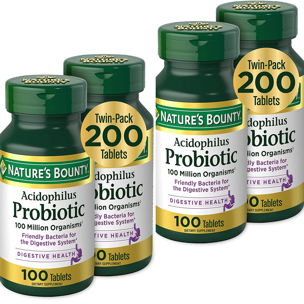 4개 네이쳐스바운티 <b>애시도필러스 프로바이오틱</b> 장 유산균 1억 100정