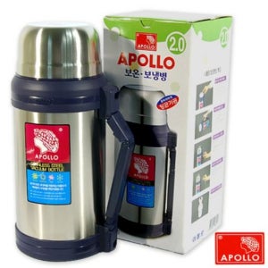 아폴로 원터치 항균 보온병 2L AP-2000 국산 보온병 보냉병(어깨끈은 따로 추가옵션에서 구매)