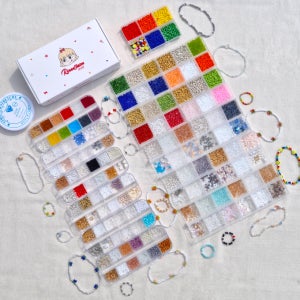 비즈 공예 재료 세트 팔찌 만들기 반지 목걸이 크리스마스 레드