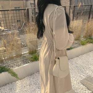 (세일) 웬디 옆리본 골덴 A라인 롱원피스