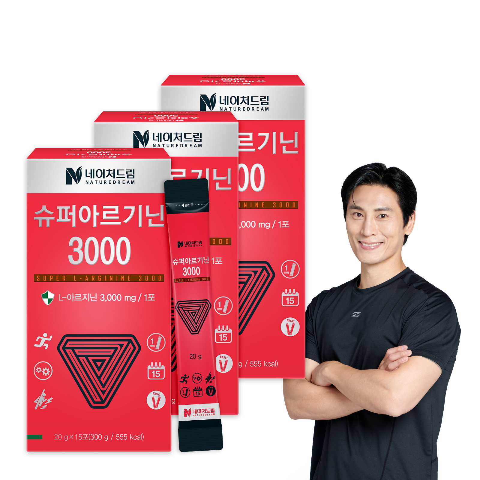 <b>네이처드림</b> 슈퍼<b>아르기닌</b> 3000 20g x 15포 1+1+1 총 3박스 L<b>아르기닌</b> 타우린 액상형 스틱