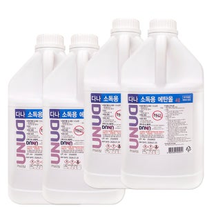 다나 소독용 에탄올 83% 4L 4000ml, 4개