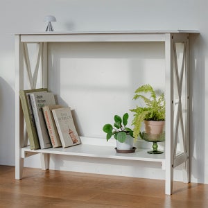 에카드 콘솔 테이블 화장대 원목 미니 슬림 폭좁은 현관 거실 복도 화이트