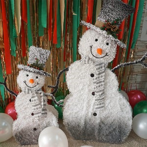 LED 눈덮인 눈사람 장식 / 크리스마스 소품 인테리어 LED 조명 장식
