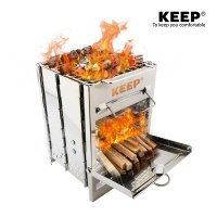 KEEP 캠핑 미니멀 우드스토브 BBQ 바베큐 그릴 불멍 화로대 미니화로 백패킹