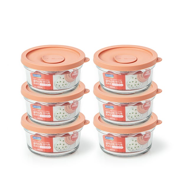 글라스락 렌지쿡 촉촉한 햇밥용기 원형 350ml 6조