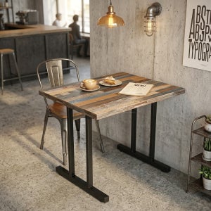 오디엔즈 카페 식탁 850 700 규격 업소용 빈티지 2인용 확장형 조립식 철제 테이블
