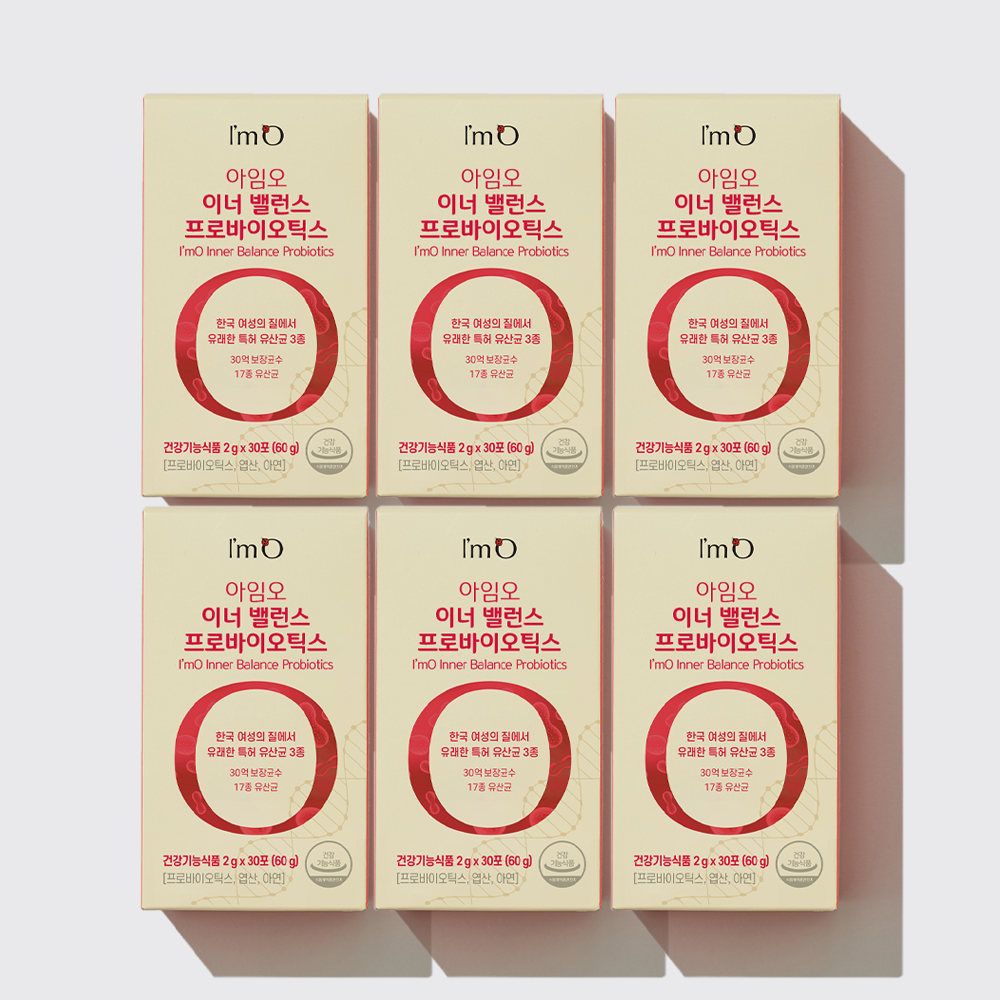 질유산균 <b>아임오</b> 이너밸런스 프로바이오틱스 여성유산균 6개월분,180포