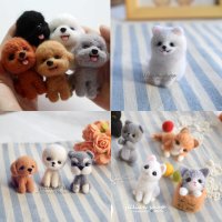 양모펠트 니들펠트 DIY 세트 강아지 고양이 인형만들기