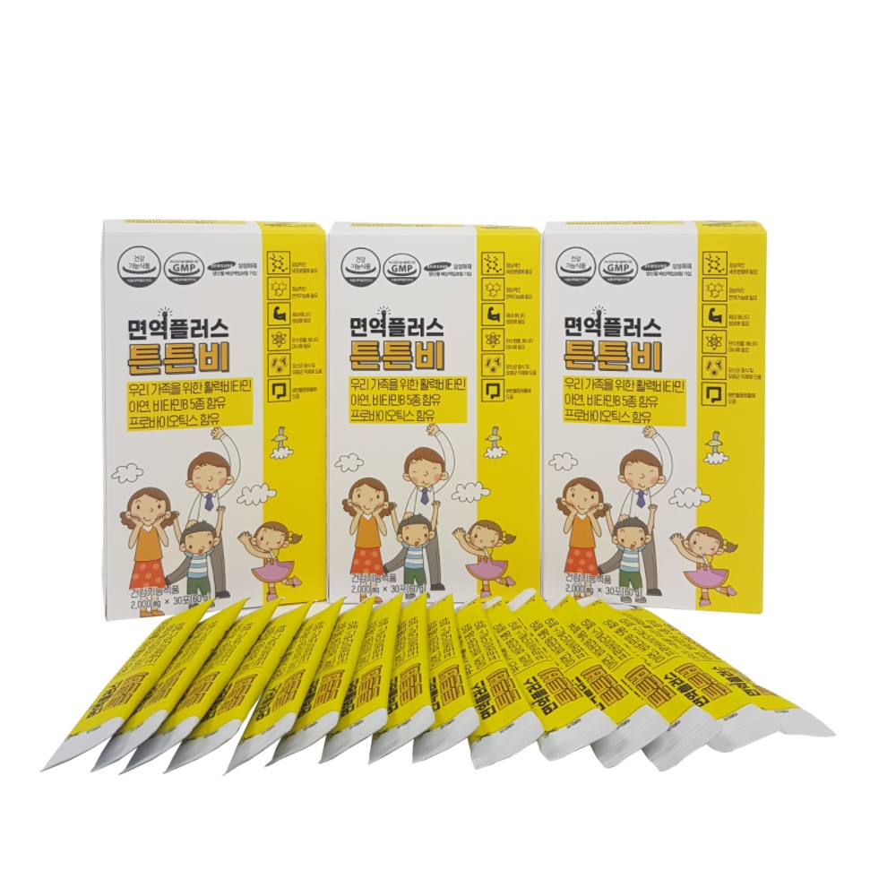 면역력 영양제 면역플러스 튼튼비(3개월) 아연 비타민B 컴플렉스 어린이 피로회복 영양제