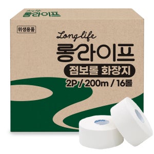 롱라이프 대용량 점보롤 화장지 200m, 16롤, 4팩