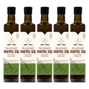 아보카도오일 냉압착 엑스트라버진 아보카도유 비정제 2500ml (500ml X 5병)