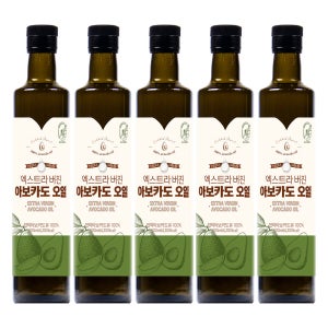 아보카도오일 냉압착 엑스트라버진 아보카도유 비정제 2500ml (500ml X 5병)