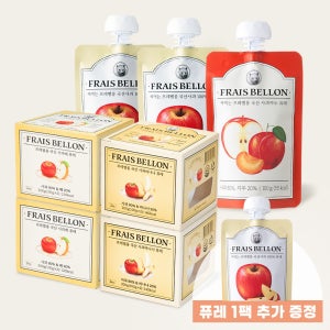 프레벨롱 국산과일 아기 퓨레 세트(바나나2+배2+짜먹는사과2+짜먹는자두1) 아이 간식
