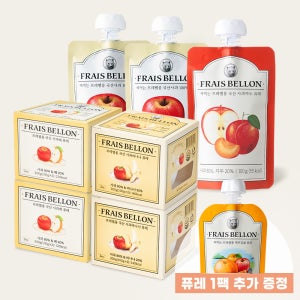 프레벨롱 국산과일 아기 퓨레 세트(바나나2+배2+짜먹는사과2+짜먹는자두1) 아이 간식