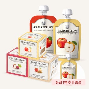 프레벨롱 국산과일 아기 퓨레 세트(바나나2+배2+짜먹는사과2+짜먹는자두1) 아이 간식