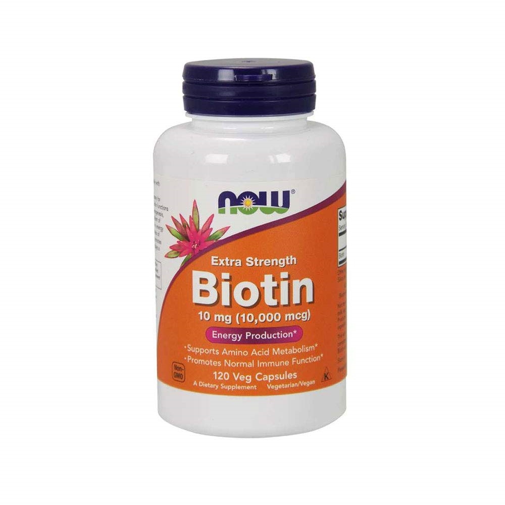 NOW 나우 <b>비오틴 10</b> mg (10,000 mcg) 120캡슐, Biotin 엑스트라