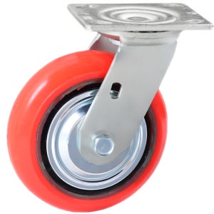 고중량 우레탄 바퀴 10cm(4인치) 회전 산업용 캐스터 엘카 대차 철대차 중하중 고하중