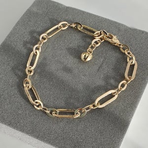 14k 할로우 클립 데일리 팔찌