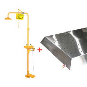 일체형 비상샤워기세트 SD-CES-AE9 set 에폭시코팅 샤워기, 유해화학물질 배수통 포함 별도배수설비불필요