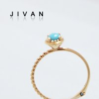 JIVAN 12월 탄생석 반지 (월별 선택가능) 터키석 블루다이아 14k 18k