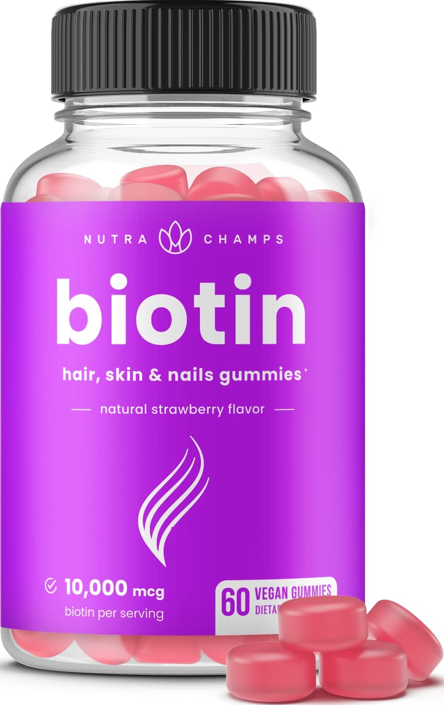 <b>비오틴</b>NutraChamps <b>Biotin</b> Gummies 10000mcg 60구미