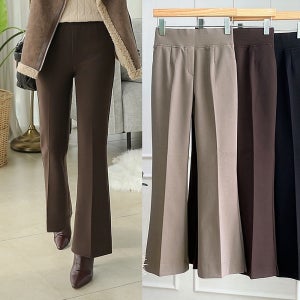 하이웨스트 부츠컷 밴딩 슬랙스 스판 편한 여자슬랙스 빅사이즈 나팔바지 키작녀 가을 기모