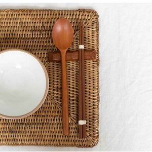 우드 수저 세트 감성 캠핑 과일 나무 조리 도구 천연 숟가락 젓가락