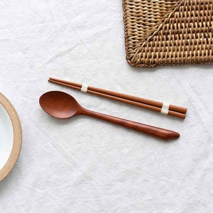 어린이 우드 수저 세트 감성 캠핑 과일 나무 조리 도구 천연 숟가락 젓가락
