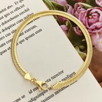 14k 18k 통통 뱀줄 스네이크 실크 여자 금 팔찌 발찌 2 3 4 mm