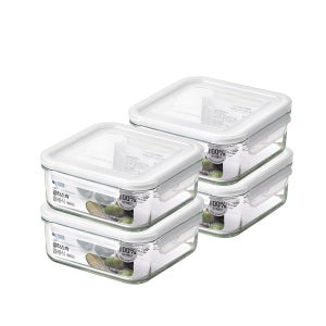 글라스락 클래식 화이트에디션 정사각 900ml 2개+2개 (총4개)