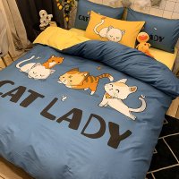 Cat Lady 고양이 캐릭터 이불세트 봄 겨울 침대 침구 방꾸미기