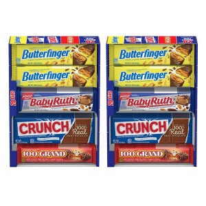 미국 초콜릿 바 버라이어티 팩 20개입 2팩 Butterfinger, Crunch, Baby Ruth & 100 Grand Bars Assorted