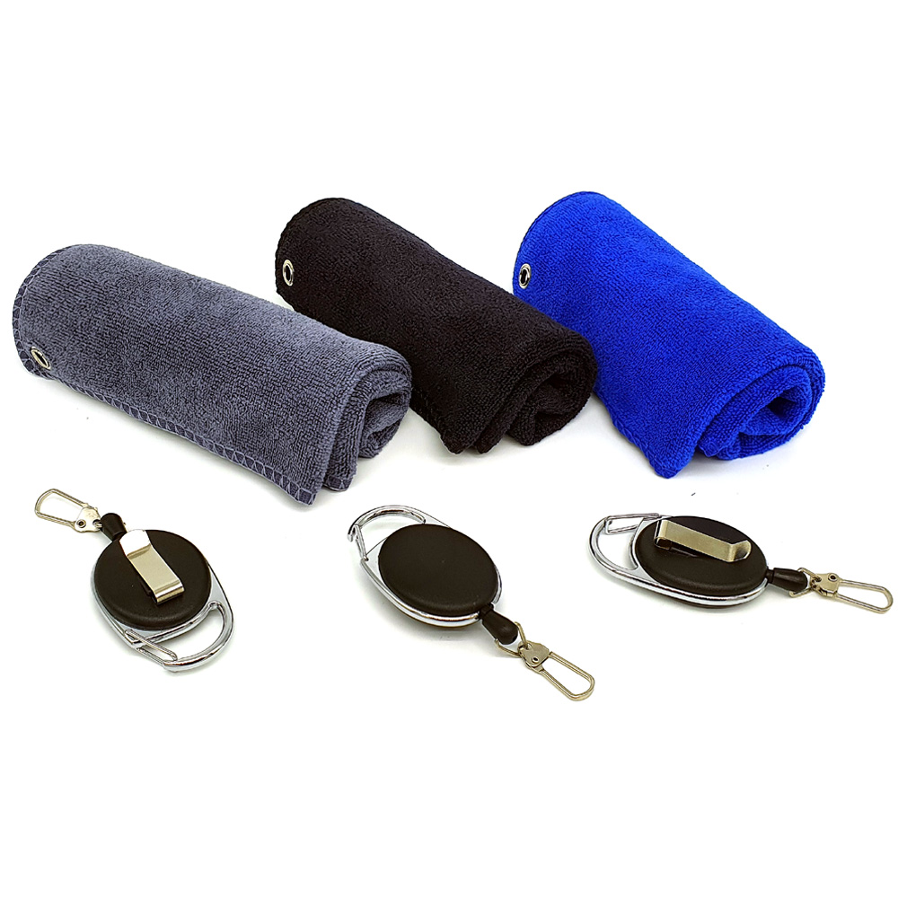 골프 클럽 공 볼 닦기 타올 수건 고급 와이어 릴 아일렛 극세사 타월 선물