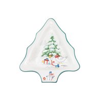 빈티지 Xmas 트리 플레이트 크리스마스 디저트 접시 눈사람 거위 YAMAKA