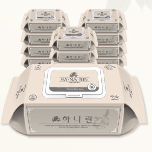 하나린 물티슈 캡형 80매x10개입