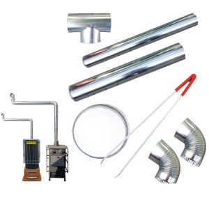 국산 난로연통 굴뚝 연탄난로 함석연통 펠렛 소켓 화목부자재 일자50호 엘보티자