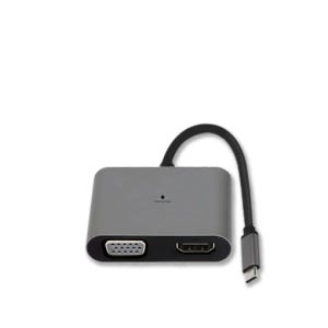 C타입 멀티허브 4IN1 HDMI VGA 확장 PD충전 그램 맥북 프로 썬더볼트3