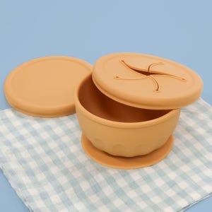 홍스파파 실리콘 펌킨흡착볼 (2종뚜껑 포함)세트 아기스낵볼 이유식용기