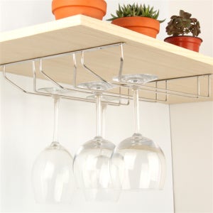 와인잔걸이 와인잔거치대 랙 보관 홀더 수납 스텐 소3줄34cm 스텐실버