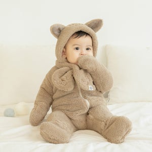 애니멀 뽀글이 우주복 아기 곰 동물옷 신생아옷 긴팔슈트 100일 촬영 방한 우주복