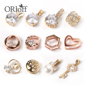 14K 18K 금 베이직 데일리 여자 목걸이 펜던트 메달 큐빅 32종