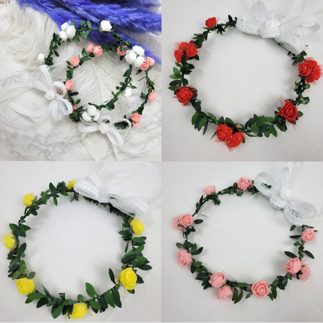 화관 만들기 DIY 체험키트 세트 장미 플라워 로핑 머리띠 재료 셀프웨딩 소품 셀프촬영
