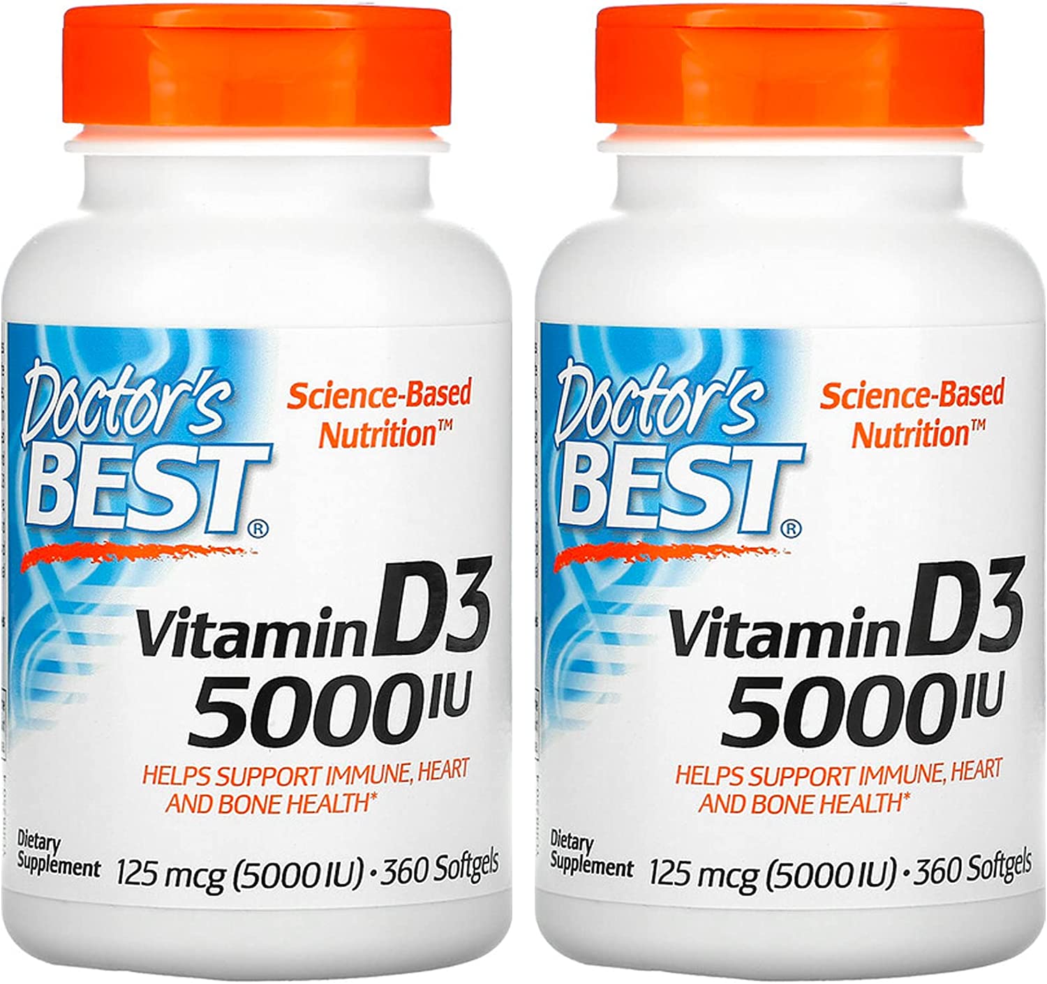 비타민Doctor’s Best <b>Vitamin D3</b> 125 mcg (5000 IU) 360정 2팩