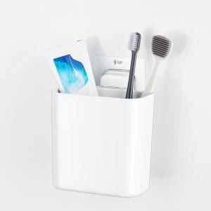 디허브 밀착패드 포켓 120 화이트 다용도 칫솔통 걸이 홀더 접착 부착 욕실용품 무타공