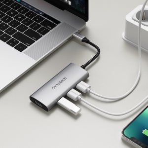 초텍 7in1 USB C타입 허브 멀티포트 HDMI 4K 미러링 노트북 HUB-M19-GY