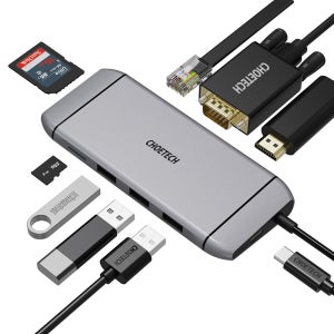 초텍 9in1 USB C타입 허브 멀티포트 HDMI 랜포트 VGA 노트북 HUB-M15-GY