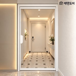 에덴도어 유압식 (댐퍼식) 양방향 초슬림 싱글 여닫이 도어 300각 손잡이 기본형 현관중문