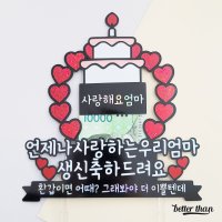 반전 용돈 토퍼 박스 돈 나오는 케이크토퍼 픽 (비닐 동봉) 주문 제작 / 생일 생신 환갑 칠순 팔순 구순 기념일 파티 소품 인천 픽업