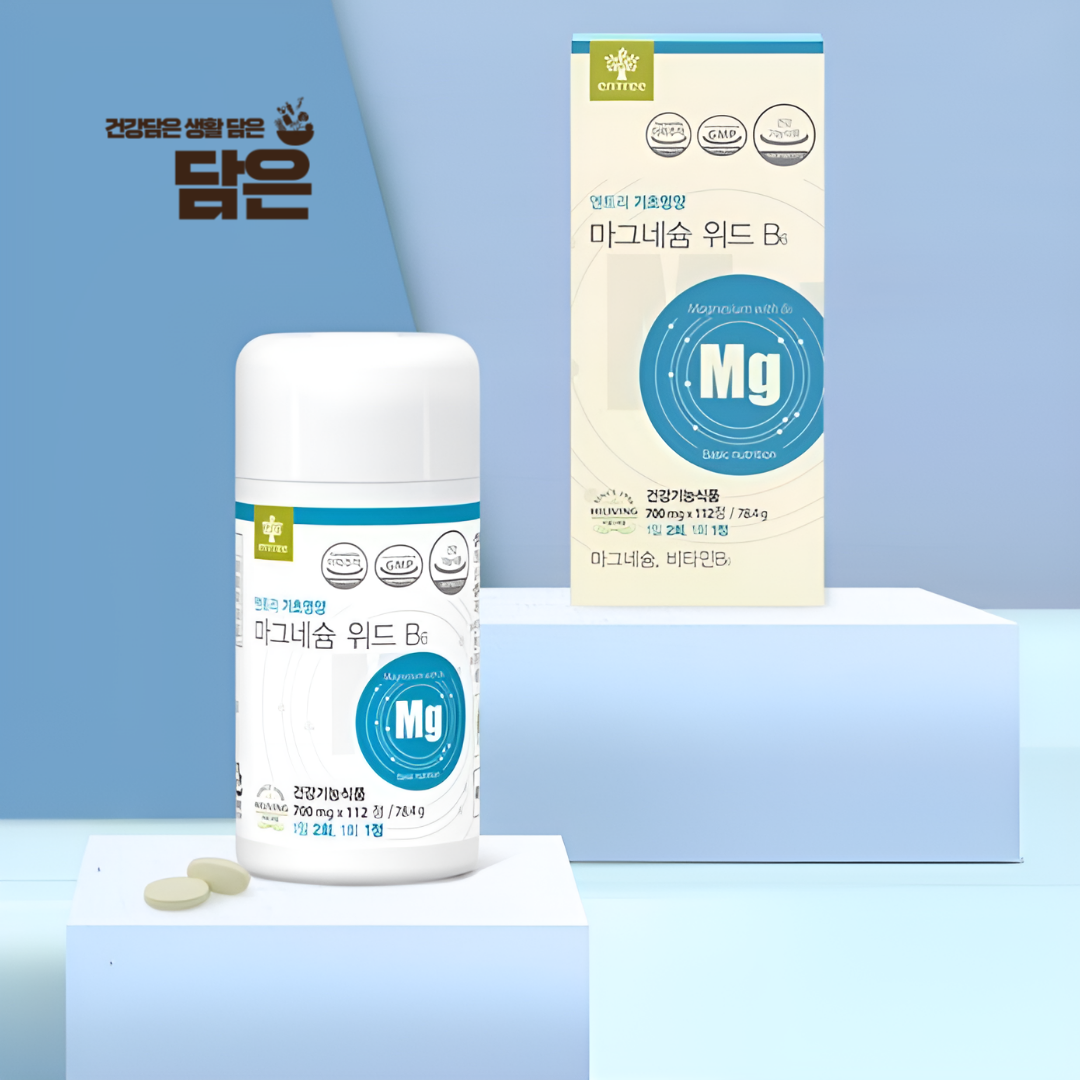 <b>엔트리</b> 기초영양 <b>마그네슘</b> 위드B6 힘나는 영양제 눈떨림 심장찌꺼기 고함량